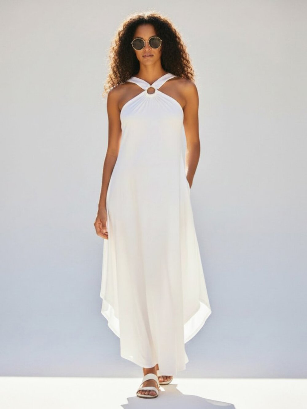 Zojuyozio Criss-Cross Halter Maxi Sundress